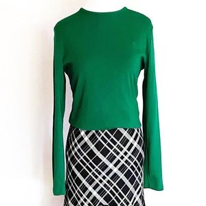 RALPH LAUREN green long sleeve knit top size S